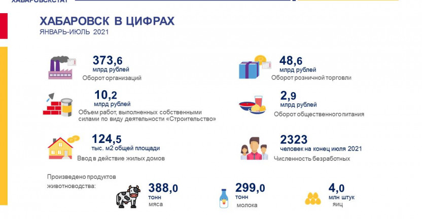 Хабаровск в цифрах. Январь-июль 2021 года